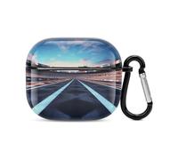 Compatible with AirPods Case Cover Race Track Full Protective Headphone Cover Compatible for Airpods 3rd,Supports Wireless Charging with Carabiner Front LED Visible