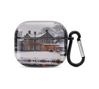 Compatible with AirPods Case Cover Winter Farmhouse Full Protective Headphone Cover Compatible for Airpods 3rd,Supports Wireless Charging with Carabiner Front LED Visible