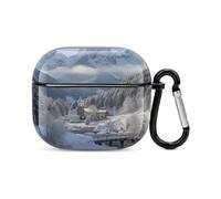 Compatible with AirPods Case Cover Winter Landscape in The Bavarian Alps Full Protective Headphone Cover Compatible for Airpods 3rd,Supports Wireless Charging with Carabiner Front LED Visible
