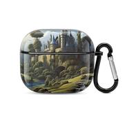 Compatible with AirPods Case Cover Woods And Castle Full Protective Headphone Cover Compatible for Airpods 3rd,Supports Wireless Charging with Carabiner Front LED Visible