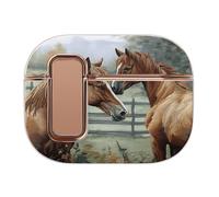 Compatible with AirPods Pro 2 Case,Animals Embroidery Paintings Horses Full Protective Headphone Cover for Airpods Pro 2,Supports Wireless Charging
