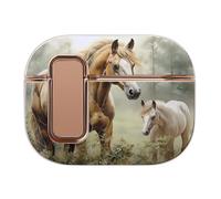 Compatible with AirPods Pro 2 Case,Animals Embroidery Paintings Horses Full Protective Headphone Cover for Airpods Pro 2,Supports Wireless Charging