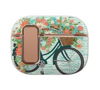 Compatible with AirPods Pro 2 Case,Bicycle with Flower Full Protective Headphone Cover for Airpods Pro 2,Supports Wireless Charging
