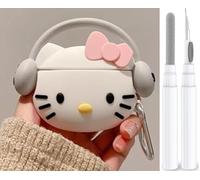Compatible with AirPods Pro 2 Case with Cleaner Kit, Protective, Supports Wireless Charging Case Cover for AirPod Pro 1st/2nd Generation (2022/2019) (Kitty White)