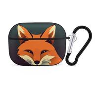 Compatible with Airpods Pro 2nd/1st Generation Case Cover,A Fox Image Printed Apple AirPods Pro 2 Case with Carabiner,Drop Protection Scratch And Dust Resistant,Front LED Lights Visible