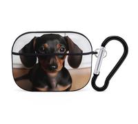 Compatible with Airpods Pro 2nd/1st Generation Case Cover,Cute Wiener Sausage Dog Printed Apple AirPods Pro 2 Case with Carabiner,Drop Protection Scratch And Dust Resistant,Front LED Lights Visible