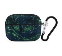 Compatible with Airpods Pro 2nd/1st Generation Case Cover,Glow in The Dark Printed Apple AirPods Pro 2 Case with Carabiner,Drop Protection Scratch And Dust Resistant,Front LED Lights Visible