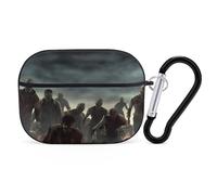 Compatible with Airpods Pro 2nd/1st Generation Case Cover,Many Zombie Printed Apple AirPods Pro 2 Case with Carabiner,Drop Protection Scratch And Dust Resistant,Front LED Lights Visible