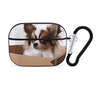 Compatible with Airpods Pro 2nd/1st Generation Case Cover,Papillon in The Box Printed Apple AirPods Pro 2 Case with Carabiner,Drop Protection Scratch And Dust Resistant,Front LED Lights Visible