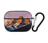 Compatible with Airpods Pro 2nd/1st Generation Case Cover,Rocky Mountains Printed Apple AirPods Pro 2 Case with Carabiner,Drop Protection Scratch And Dust Resistant,Front LED Lights Visible