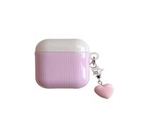 Compatible with AirPods Pro 2nd Generation 2022, Slim Fit Protective Shock-Absorbing PC Cover Headphone Case with Heart Pendant Accessories-Color#1