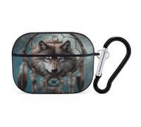Compatible with AirPods Pro 2nd Generation Case Cover,3D Wolf Dream Catcherprinted PC Hard Shell Shock Protective Cover for Apple AirPods Pro 2 With Keychain Support Wireless Charging