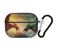 Compatible with Airpods Pro 2nd Generation Case Cover - Cute Case Compatible with Airpods Pro Case Cover, Castle Red Green Sky Dragon Case Compatible with Airpods Pro 2 Case