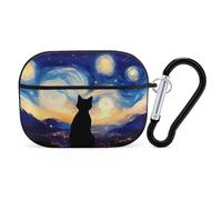 Compatible with Airpods Pro 2nd Generation Case Cover - Cute Case Compatible with Airpods Pro Case Cover, Cat Under Starry Skies Case Compatible with Airpods Pro 2 Case