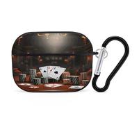 Compatible with AirPods Pro 2nd Generation Case Cover,Poker Tournamentprinted PC Hard Shell Shock Protective Cover for Apple AirPods Pro 2 With Keychain Support Wireless Charging