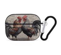 Compatible with AirPods Pro 2nd Generation Case Cover,Rooster Patternprinted PC Hard Shell Shock Protective Cover for Apple AirPods Pro 2 With Keychain Support Wireless Charging