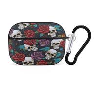 Compatible with AirPods Pro 2nd Generation Case Cover,Sugar Skull Flowersprinted PC Hard Shell Shock Protective Cover for Apple AirPods Pro 2 With Keychain Support Wireless Charging