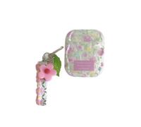 Compatible with AirPods Pro Headphones Case Cover, Semi-Transparent TPU Floral Pattern, Earphone Case with Lanyard Anti-Lost, Earbuds Case for Women Men