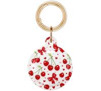 Compatible with AirTag Holder Keychain,Waterproof Protective Case for Apple AirTag 1st & 2nd Gen, Key Chain Ring for Luggage, Handbags, Pets, and Keys(CherryBow)