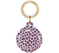 Compatible with AirTag Holder Keychain,Waterproof Protective Case for Apple AirTag 1st & 2nd Gen, Key Chain Ring for Luggage, Handbags, Pets, and Keys（PinkLeopardprint）
