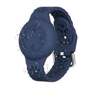 Compatible with AirTag Wristband for Kids, Air Tag Bracelet Holder, Adjustable iTag GPS Watch Strap Soft Silicone Waterproof Air Tag Case Protective Cover for Kids (Blue)