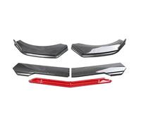 Compatible With Alfa Romeo Giulia 2000-2021 Car Front Bumper Chin Lip Spoilers Body Kits Splitter Skirt Diffuser Protection Guard Covers(Carbon Fiber and Red)