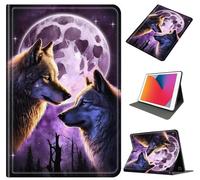 Compatible with Amazon Fire Max 11 11" 2023, Slim PU Leather Cover with Auto Wake/Sleep, Multi-Angle Stand, Shockproof Anti-Scratch Case for Fire Max 11 Tablet 2023, Purple Wolf Moon