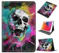 Compatible with Amazon Fire Max 11 11" 2023, Slim PU Leather Cover with Auto Wake/Sleep, Multi-Angle Stand, Shockproof Anti-Scratch Case for Fire Max 11 Tablet 2023, Colored Skull