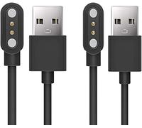 Compatible with AMZSA P45 Smartwatch 1.8 inch Charger, 2 Pin Magnetic USB Replacement Charging Compatible with KIQULOV/Aooden/AKUMAKA/AMZSA P45 Smartwatch 1.8" (Black+Black)