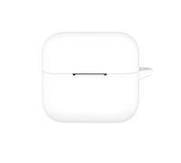Compatible with Anker Soundcore Aeroclip 2 Headphone Protective Case-White | Slim Fit Soft Silicone Shock-Absorbing Earphone Cover Accessories with Keychain