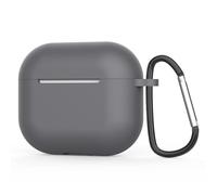 Compatible with Apple AirPod 3rd Generation 2021 Case Cover, Silicone Protective Accessory Skin with Keychain, Front LED Visible - Grey