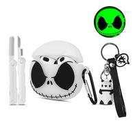 Compatible with Apple AirPods 3rd Generation Case Cover with Cleaner Kit and Cute Panda Keychain, Glow in The Dark 3D Funny Anime Cool Soft Silicone Protective Skin Case for Airpods 3