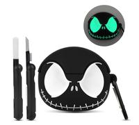 Compatible with Apple AirPods Pro Case/Pro 2nd Generation Case Cover with Cleaner kit [Eyes Glowing in the Dark], Soft Silicone 3D Funny Skull Cute Case for Airpod Pro/Pro 2 Cases for Women Men