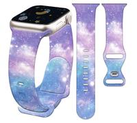 Compatible with Apple Watch Band 38mm 40mm 41mm 42mm 44mm 45mm 49mm, women replacement strap for iWatch series 10 Ultra SE 9 8 7 6 5 4 3 2 1, Purple and blue cloud, 38mm/40mm/41mm/42mm(Serise10