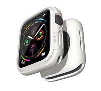 Compatible with Apple Watch Band 45mm 44mm Bumper Case, Elkson Quattro Rugged Men Bands for Apple Watch SE and iWatch Series 7 6 5 4 Cover, Sport Military Protective Cases Drop-Proof, White