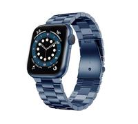 Compatible with Apple Watch Band 49mm 45mm 44mm 42mm 41mm 40mm 38mm, Stainless Steel Metal Strap with Double Button Clasp for iWatch Ultra1/Ultra 2/Series 9 8 7 6 5 4 3 2 1 SE(Blue,38/40/41mm)
