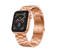 Compatible with Apple Watch Band 49mm 45mm 44mm 42mm 41mm 40mm 38mm, Stainless Steel Metal Strap with Double Button Clasp for iWatch Ultra1/Ultra 2/Series 9 8 7 6 5 4 3 2 1 SE(Rose Gold,42/44/45/49mm)