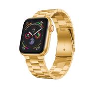 Compatible with Apple Watch Band 49mm 45mm 44mm 42mm 41mm 40mm 38mm, Stainless Steel Metal Strap with Double Button Clasp for iWatch Ultra1/Ultra 2/Series 9 8 7 6 5 4 3 2 1 SE(Gold,38/40/41mm)