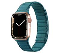 Compatible with Apple Watch Band 49mm 46mm 45mm 44mm 42mm 41mm 40mm 38mm, Magnetic Leather Strap for iWatch Series 10/9/8/7/SE/6/5/4/3/2/1, Ultra 2/1 (Teal, 38mm/40mm/41mm/42mm(Series 10))