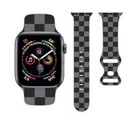 Compatible with Apple watch bands 38mm 40mm 41mm 42mm 44mm 45mm 49mm, silicone sport gift for iwatch series 10 9 8 7 6 5 4 3 2 1 SE, Black/Grey, 38mm/40mm/41mm
