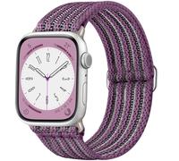 Compatible with Apple Watch Bands for Women 44mm 45mm 46mm 49mm 40mm 41mm 42mm 38mm Men, Purple Braided Stretchy Nylon Elastic Band Straps for iWatch Bands Women Men Series 10 9 8 7 6 5 4 3 SE Ultra