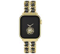 Compatible with Apple Watch SE Series 8 Series 7 6 5 4 3 2 1 Watch Band 45mm 44mm 42mm 41mm 40mm 38mm Ultra 49mm Metal Watch Band for Women Steel Chain iWatch, gold/black, 46/49/45/44/42mm(Series 1/2