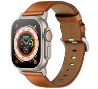 Compatible with Apple Watch Strap 49mm 45mm 44mm 42mm 41mm 40mm 38mm, Grained Genuine Leather Replacement Strap for iWatch Series 9 8 7 6 5 SE 4 3 2 1 Ultra 2 1