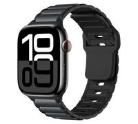 Compatible with Apple Watch Strap 49mm 46mm 45mm 41mm 40mm Dual-Colour Silicone Band, Soft Replacement Bands for iWatch Strap Series 10/9/8/7/6/5/4/Se/Ultra2 (Black&Grey,40/41/42mm)