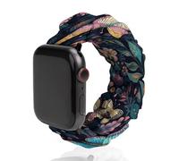 Compatible with Apple Watch Stretchy Band 38mm 40mm 42mm 44mm Women Men,Blue And Yellow Flowers Printed Polyester Elastic Replacement Straps for IWatch Series 5 4 3 2 1