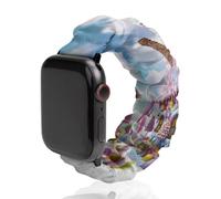 Compatible with Apple Watch Stretchy Band 38mm 40mm 42mm 44mm Women Men,Candy House Printed Polyester Elastic Replacement Straps for IWatch Series 5 4 3 2 1