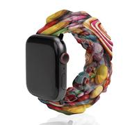 Compatible with Apple Watch Stretchy Band 38mm 40mm 42mm 44mm Women Men,Candy Printed Polyester Elastic Replacement Straps for IWatch Series 5 4 3 2 1