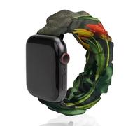 Compatible with Apple Watch Stretchy Band 38mm 40mm 42mm 44mm Women Men,Yellow And Red Flowers Printed Polyester Elastic Replacement Straps for IWatch Series 5 4 3 2 1