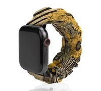 Compatible with Apple Watch Stretchy Band 38mm 40mm 42mm 44mm Women Men,Yellow Sunflower Printed Polyester Elastic Replacement Straps for IWatch Series 5 4 3 2 1