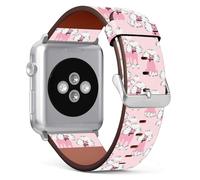 Compatible with Apple Watch Wristband 38mm 40mm, (Cute Poodle Dogs Pattern) PU Leather Band Replacement Strap for iWatch Series 5 4 3 2 1